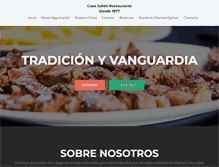 Tablet Screenshot of casajulianrestaurante.com
